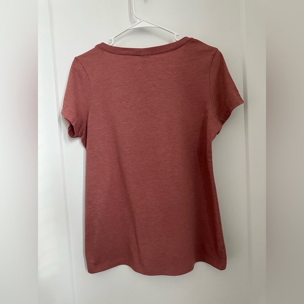 When I Sip You Sip We Sip Blush Red Pink V Neck Tee - Picture 3 of 5
